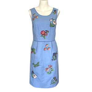 NWT! Boden Blue Floral Embroidered Dress